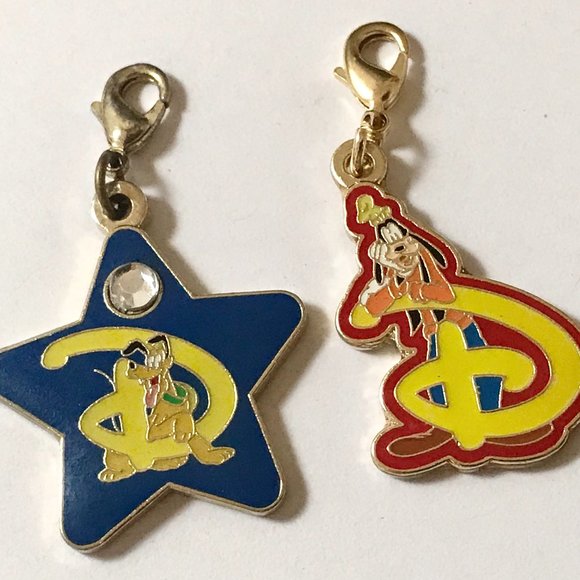Vintage Disney Dogs Goofy & Pluto Charm Clip On - Picture 1 of 16
